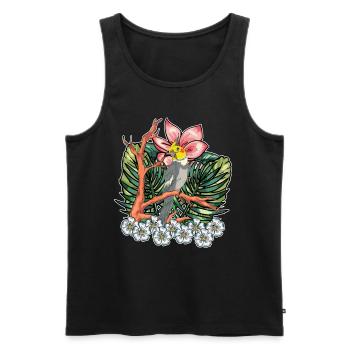 Bird Parrot Gift Flowers Cockatiel - Men's Premium Organic Tank Top - black - Front - Michal (187cm)