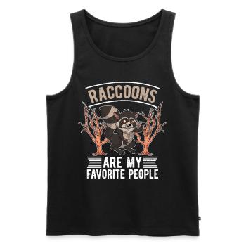 Waschbären sind meine liebsten Menschen Waschbär - Männer Premium Bio Tank Top - Schwarz - Vorne - Michal (187cm)