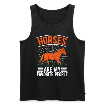 Pferde sind meine liebsten Menschen Reiten Pferd - Männer Premium Bio Tank Top - Schwarz - Vorne - Michal (187cm)