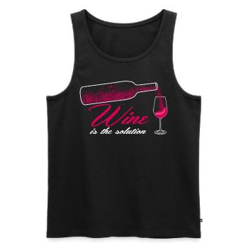 Vin Wine Drinker Party Vin rouge - Débardeur bio Premium Homme - noir - Devant - AI Model Male 178 light (178cm)