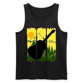 Guitar Nature Hiking Music Guitarist - Men's Premium Organic Tank Top - black - Front - Michal (187cm)