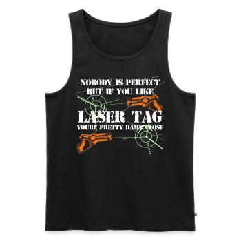 laser tag drôle de laser jeu laser tag - Débardeur bio Premium Homme - noir - Devant - AI Model Male 178 light (178cm)