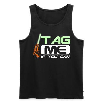 Laser Tag, Lasertag, Lasergame, Laserdrom - Men's Premium Organic Tank Top - black - Front - AI Model Male 178 light (178cm)