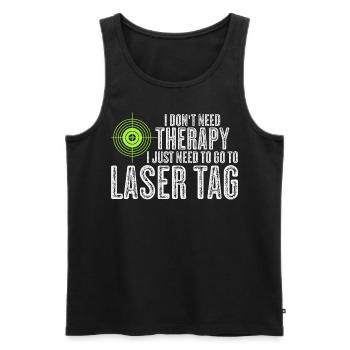 Laser Tag Lasergame Lasertag Laserdrom - Men's Premium Organic Tank Top - black - Front - AI Model Male 178 light (178cm)