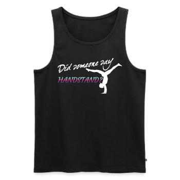 Handstand Spagat Turnerin - Männer Premium Bio Tank Top - Schwarz - Vorne - AI Model Male 178 light (178cm)