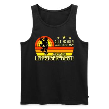 Leipzig Sachsen Leipziger Ostdeutschland - Männer Premium Bio Tank Top - Schwarz - Vorne - AI Model Male 178 light (178cm)