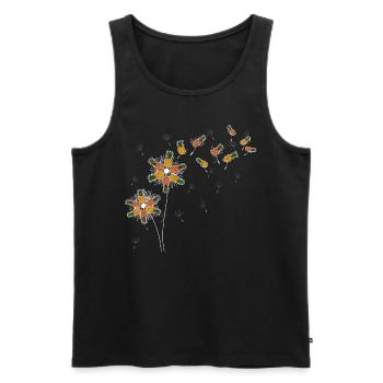 Fruits tropicaux Fruit Cadeau Pissenlit Ananas - Débardeur bio Premium Homme - noir - Devant - Michal (187cm)
