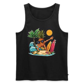 Fruit Fruit Fruit Cadeau Dabbing Surfer Ananas - Débardeur bio Premium Homme - noir - Devant - Michal (187cm)