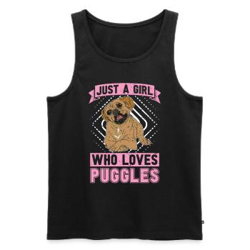 Just A Girl Who Loves Puggles Dogs Puggle - Men's Premium Organic Tank Top - black - Front - Michal (187cm)