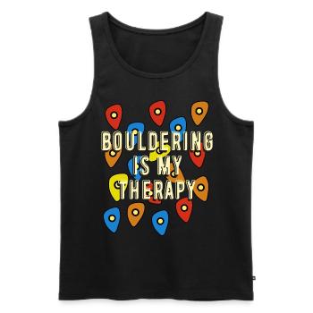 Bouldering Bouldering Therapy Climbing - Men's Premium Organic Tank Top - black - Front - Michal (187cm)