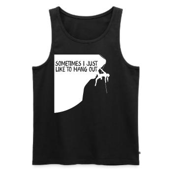 Climbing Mountain Hiking Bottle - Men's Premium Organic Tank Top - black - Front - AI Model Male 178 light (178cm)