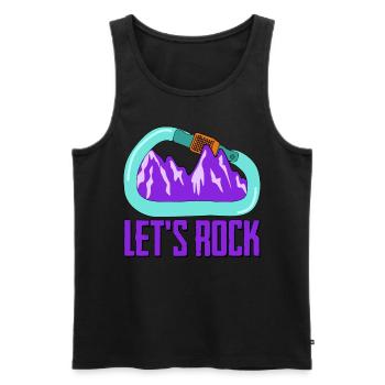 Bergklettern Carabiner Kletterer - Männer Premium Bio Tank Top - Schwarz - Vorne - AI Model Male 178 light (178cm)