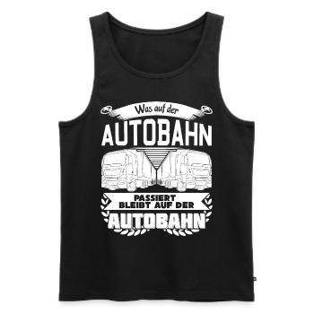 LKW-Fahrer LKW Trucker Autobahn - Männer Premium Bio Tank Top - Schwarz - Vorne - Michal (187cm)
