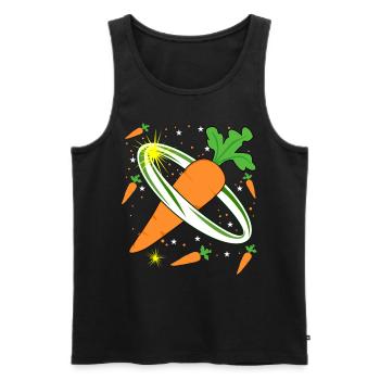 Carotte dans l’espace Carottes - Débardeur bio Premium Homme - noir - Devant - AI Model Male 178 light (178cm)