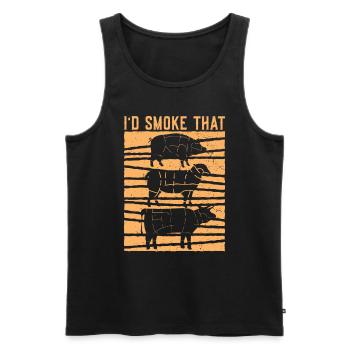 Je grillerais le cadeau drôle de grillades - Débardeur bio Premium Homme - noir - Devant - Michal (187cm)