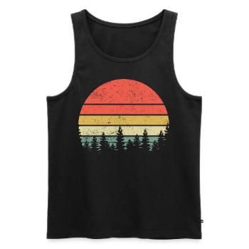 Arbre, Nature, Plein air, Forêt, Arbres, Protection de l’environnement - Débardeur bio Premium Homme - noir - Devant - Michal (187cm)