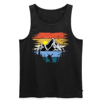 Tree, Nature, Outdoor, Forest, Trees, Environmental Protection - Men's Premium Organic Tank Top - black - Front - Michal (187cm)