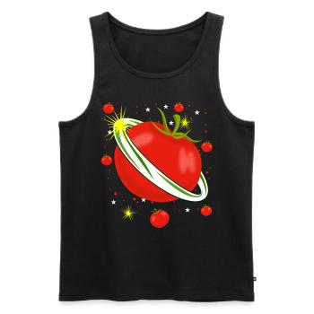 Tomatoes in Space Tomato - Men's Premium Organic Tank Top - black - Front - AI Model Male 178 light (178cm)
