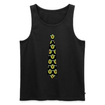 Avocado Tie with Avocados - Men's Premium Organic Tank Top - black - Front - Michal (187cm)