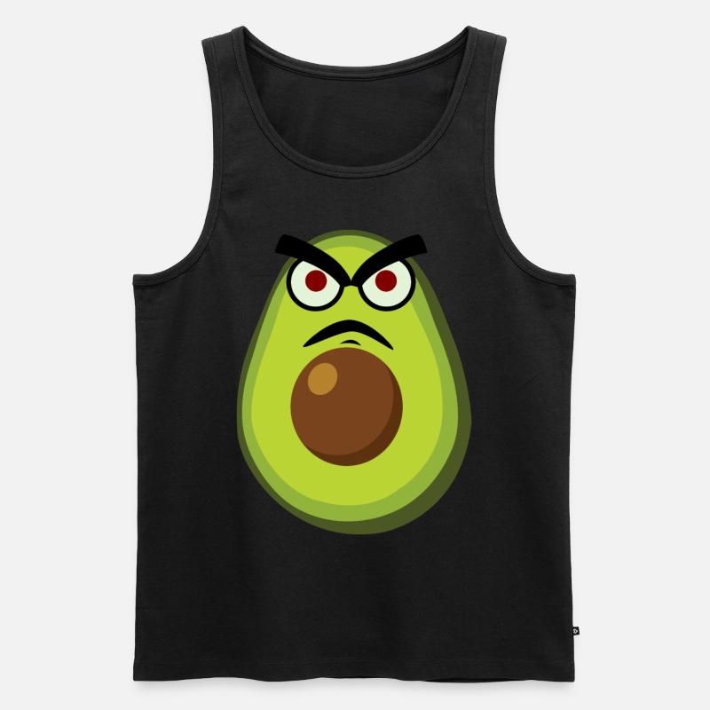 Avocados Grumpy Avocado - Männer Premium Bio Tank Top - Schwarz