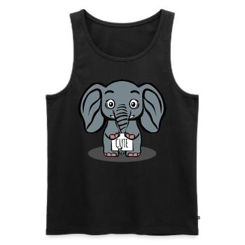 Éléphant Éléphants mignons - Débardeur bio Premium Homme - noir - Devant - AI Model Male 178 light (178cm)