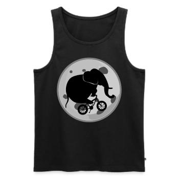 Elephant on a Bike Elephants - Männer Premium Bio Tank Top - Schwarz - Vorne - AI Model Male 178 light (178cm)