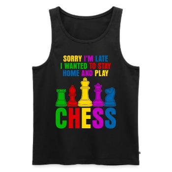 Funny Chess Pieces - Männer Premium Bio Tank Top - Schwarz - Vorne - Michal (187cm)