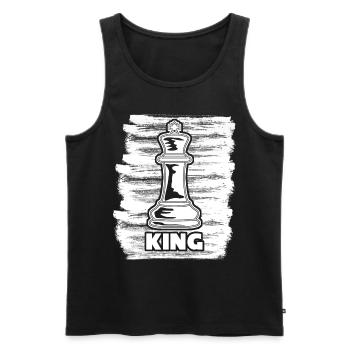 Chess Board King - Männer Premium Bio Tank Top - Schwarz - Vorne - AI Model Male 178 light (178cm)