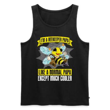 I'm a beekeeper dad like a normal just cooler - Men's Premium Organic Tank Top - black - Front - Michal (187cm)