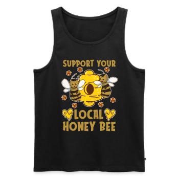 Honey Bee Beekeeper Gift Bee Beekeeper - Men's Premium Organic Tank Top - black - Front - Michal (187cm)