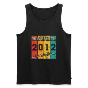 Birthday: November 2012 - Limited Edition Retro - Men's Premium Organic Tank Top - black - Front - AI Model Male 178 light (178cm)
