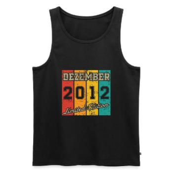 Birthday: December 2012 - Limited Edition Retro - Men's Premium Organic Tank Top - black - Front - AI Model Male 178 light (178cm)