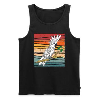Retro Kakadu - Männer Premium Bio Tank Top - Schwarz - Vorne - Michal (187cm)