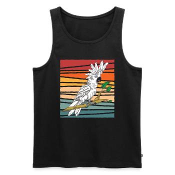 Retro Parrot Bird Gift Bird Lover Cockatoo - Men's Premium Organic Tank Top - black - Front - Michal (187cm)