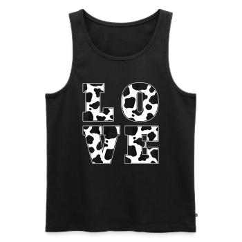 Kuh Liebe Bauernhof Tier Bauer Geschenk Kuh Muster - Männer Premium Bio Tank Top - Schwarz - Vorne - AI Model Male 178 light (178cm)