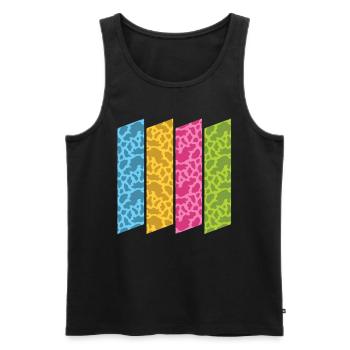Buntes Kuh Muster Bauernhof Tier Geschenk Kuh - Männer Premium Bio Tank Top - Schwarz - Vorne - AI Model Male 178 light (178cm)