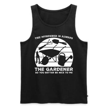 Jardinier Jardinage Jardinage Aménagement paysager - Débardeur bio Premium Homme - noir - Devant - Michal (187cm)