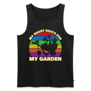 Aménagement paysager Jardinier Jardinage - Débardeur bio Premium Homme - noir - Devant - Michal (187cm)