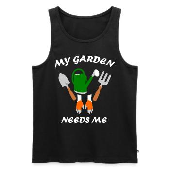 Jardinage Jardinage Aménagement paysager Jardinier - Débardeur bio Premium Homme - noir - Devant - Michal (187cm)