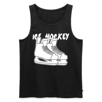 Patins de hockey sur glace - Débardeur bio Premium Homme - noir - Devant - AI Model Male 178 light (178cm)