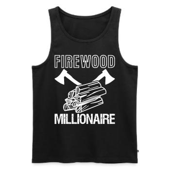 Firewood Fireplace Joke Fire Wood Oven - Men's Premium Organic Tank Top - black - Front - Michal (187cm)