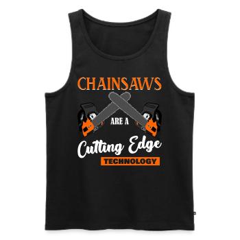 Chainsaw Joke Chain Saw - Men's Premium Organic Tank Top - black - Front - Michal (187cm)