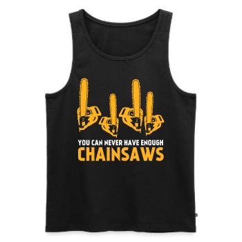 Chain Saw Joke Chainsaw - Men's Premium Organic Tank Top - black - Front - Michal (187cm)