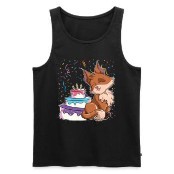 Woodland Creature Birthday Party Gift Fox - Men's Premium Organic Tank Top - black - Front - Michal (187cm)