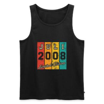 Geburtstag: Juli 2008 - Limited Edition Retro - Männer Premium Bio Tank Top - Schwarz - Vorne - AI Model Male 178 light (178cm)