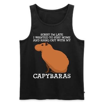 Capybaras Joke Capybara - Männer Premium Bio Tank Top - Schwarz - Vorne - AI Model Male 178 light (178cm)