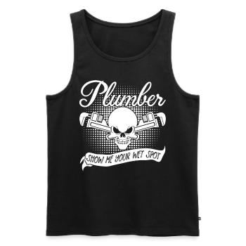 Plumbers Plant Mechanic Plumber - Männer Premium Bio Tank Top - Schwarz - Vorne - Michal (187cm)