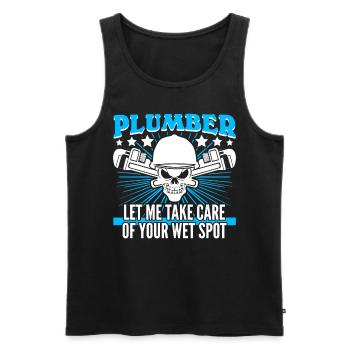 Plumbers Skull Plumber - Männer Premium Bio Tank Top - Schwarz - Vorne - Michal (187cm)