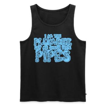 Plumber Pipes Plumbers - Men's Premium Organic Tank Top - black - Front - Michal (187cm)