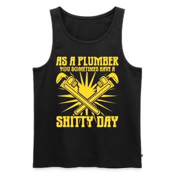 Plumbers Shitty Day Plumber - Männer Premium Bio Tank Top - Schwarz - Vorne - Michal (187cm)